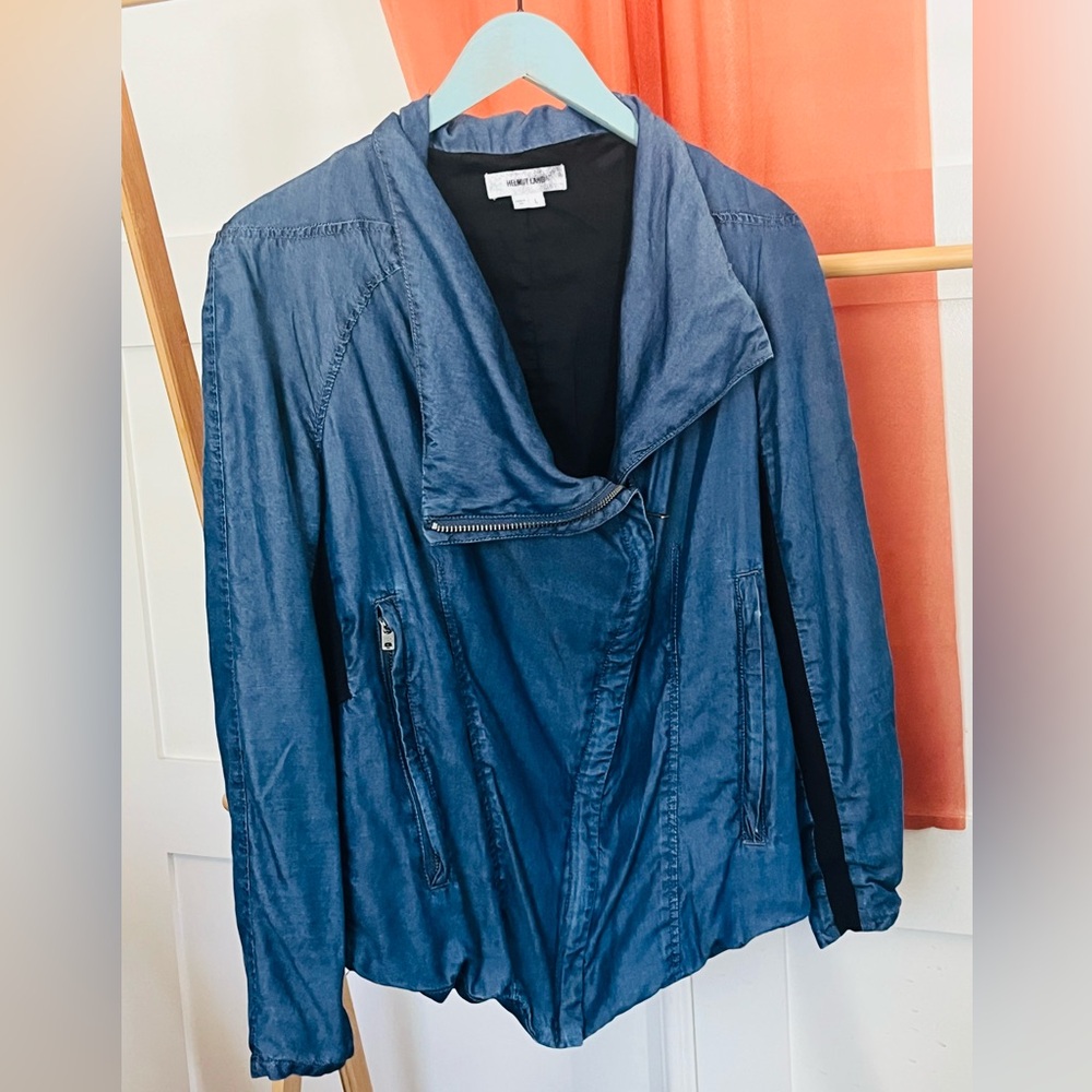 Helmut Lang Chambray Moto Jacket